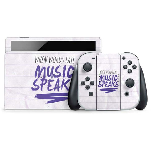 When Words Fail Music Speaks Nintendo Switch OLED (2021) Skin
